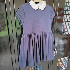 Navy dress with white collar